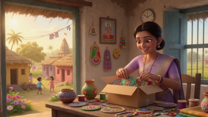Housewife selling handmade products from home